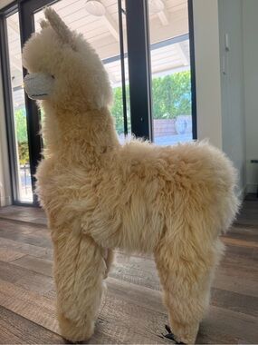 Plush Alpaca Stuffed Animal - Cream Fuzzy Llama